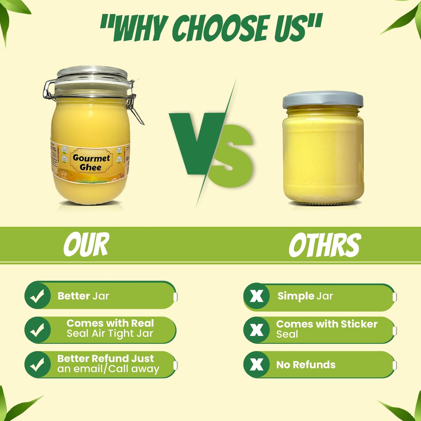 Premium Gourmet Clarified Butter - Natural & Pure Grass-Fed Ghee for Energy, Gut, and Immune Health Support - Versatile Healthy Cooking for Spreading, Baking & Sauteing 2- lbs (32Oz - Natural Ghee)