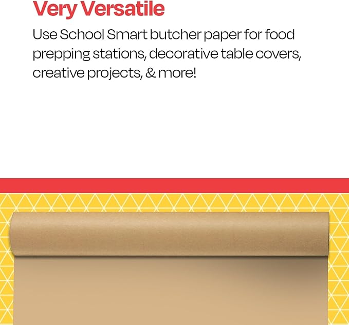 School Smart Butcher Kraft Paper Roll, 50 lbs, 36 Inches x 1000 Feet, Brown