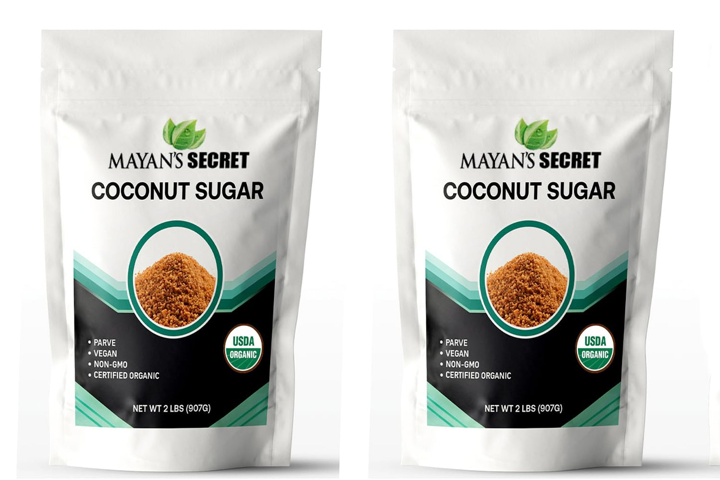 Mayan's Secret 2 lbs USDA Certified Brown Coconut Sugar Organic for Baking - Low Glycemic | Unrefined | Trace Minerals (1 Pound (Pack of 2))
