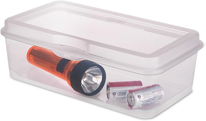 Sterilite 18-Pack FlipTop Stackable Rectangular Storage Bin with Hinging Lid, Clear