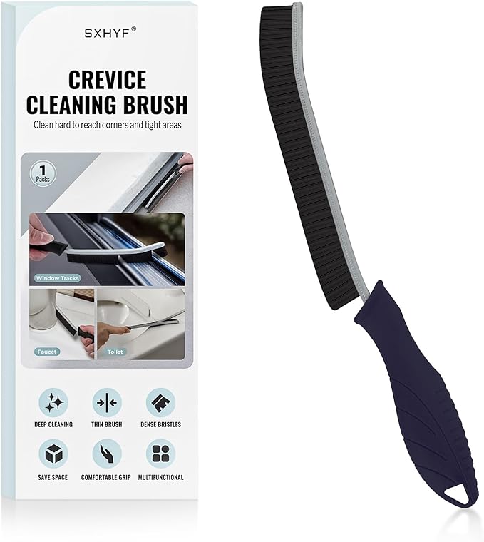 SXhyf Crevice Cleaning Brush - Grout Scrub Brush, House Cleaning Supplies, Gap Cleaning Tools, Home Essentials, Gifts for Women Men, Hard Bristle Crevice Cleaner Brush for Household Use, Bathroom