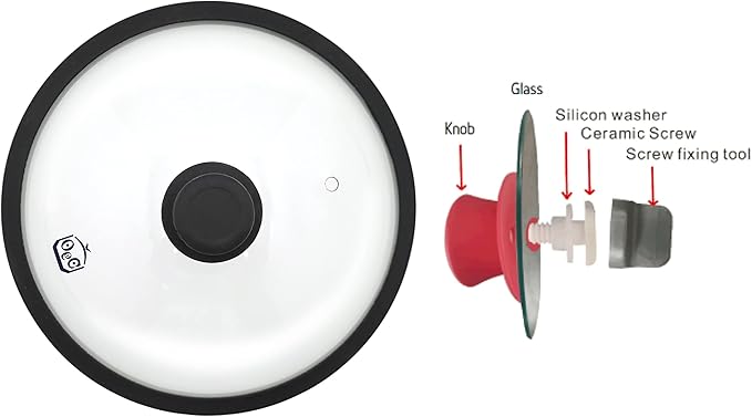 OEC Vented Splatter Guard Microwave Glass Cover with Easy-Grip Handle - 100% Food Grade Tempered Glass & BPA Free Silicone Rim. Compatible with Plates, Bowls and Meal Prep Containers, Dishwasher Safe