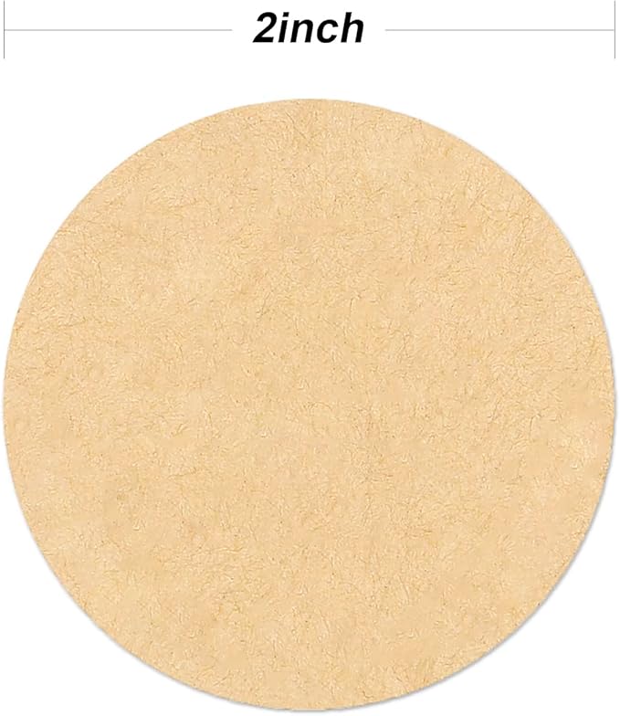 2 Inch Natural Brown Kraft Stickers (500 Per Roll), Round Blank Labels for Jars and Lid, Permanent Adhesive Kraft Stickers, Mason Jar Bottle Canning Labels