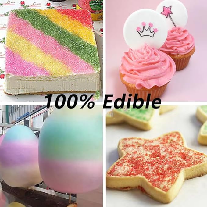 Sentovac Sliver Sanding Sugar for Baking Edible Sparkling Sugar Sprinkles Coarse Sugar Crystals for Baking Topping Cake Cookie Cupcake Topper Ice Cream Decoration Supplies 3.2 OZ