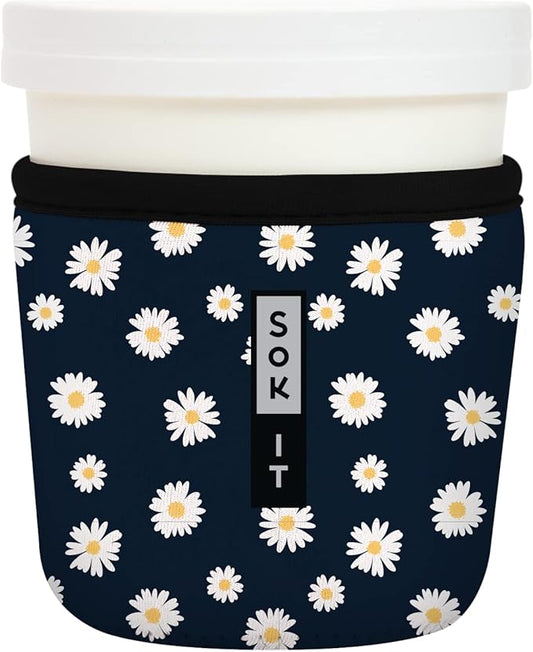 Sok It IceCreamSok Insulated Neoprene Cover (Daisy Chain, Tapered Ice Cream Pints)