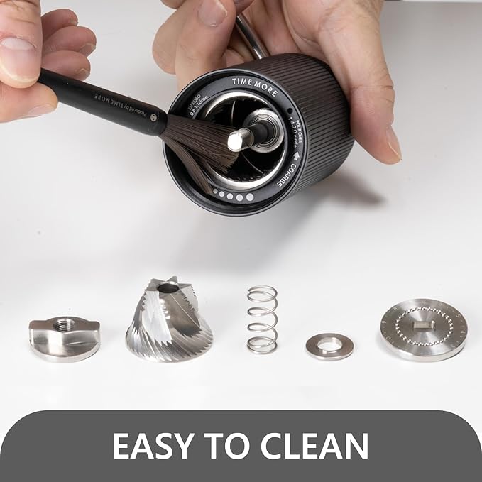 TIMEMORE Manual Coffee Grinder with Stainless Steel Espresso Coffee Bean Grinder Chestnut C3 ESP Internal Adjustable Setting, Double Bearing Positioning Black