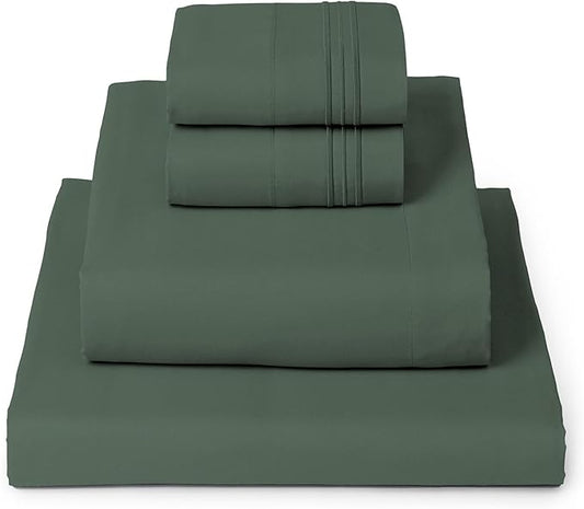 Mellanni Queen Sheets Set - 4 PC Iconic Collection Bedding - Hotel Luxury, Extra Soft, Cooling Bed Sheets - Wrinkle, Fade, Stain Resistant (Queen, Emerald Green)
