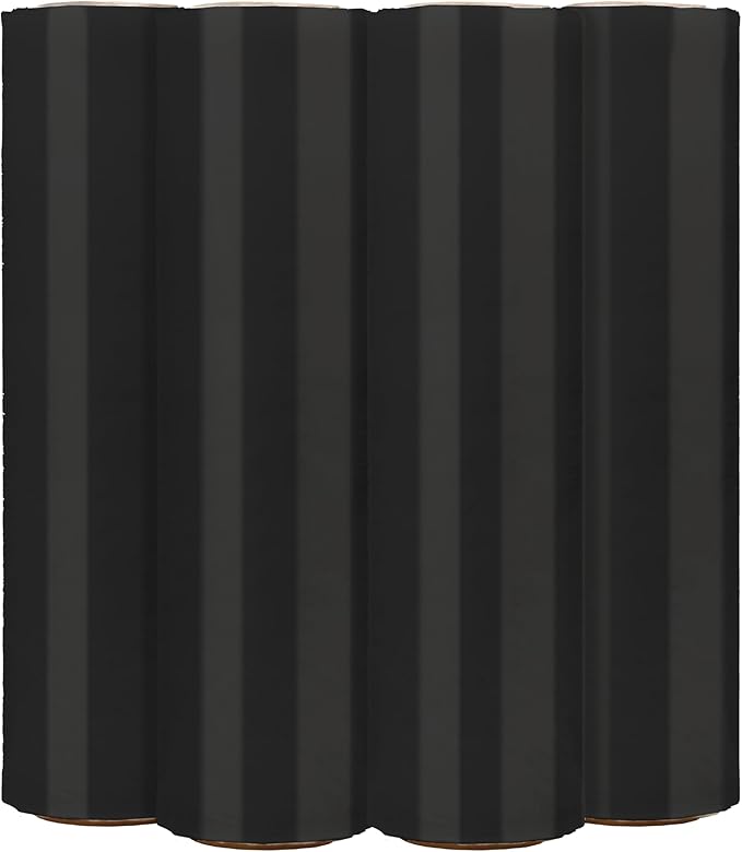 The Boxery- 18''X1500' Per Roll Stretch Wrap (Black)-4 Rolls/6000 Feet Total (65 Gauge) Industrial Grade,Stretch Wrap Film Black Cling Plastic for Shipping, Moving and Packaging