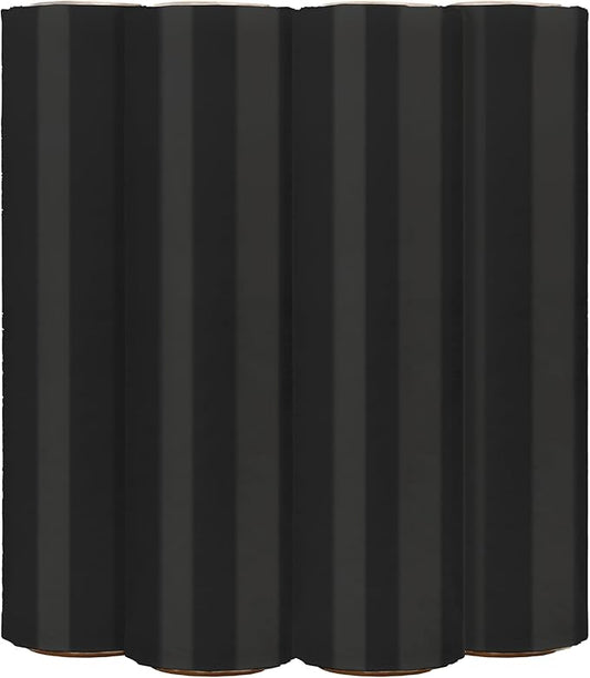 The Boxery- 18''X1500' Per Roll Stretch Wrap (Black)-4 Rolls/6000 Feet Total (75 Gauge) Heavy Duty, Stretch Wrap Film Black Cling Plastic for Shipping, Moving and Packaging