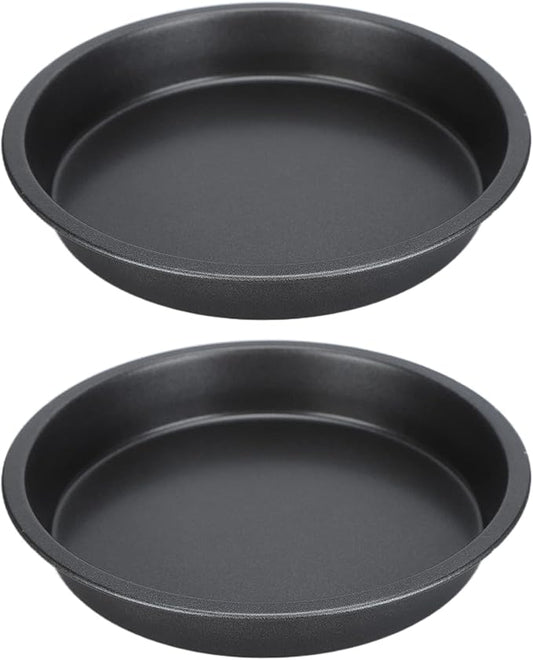 2Pcs Pizza Pan, 6in/9in/10in/12in Deep Dish Round Pizza Pan for Oven, Non Stick Thickened Carbon Steel Baking Pan for Home Kitchen, Dishwasher Safe(6in)