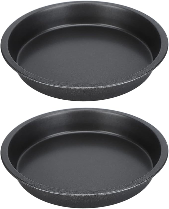 2Pcs Pizza Pan, 6in/9in/10in/12in Deep Dish Round Pizza Pan for Oven, Non Stick Thickened Carbon Steel Baking Pan for Home Kitchen, Dishwasher Safe(9in)