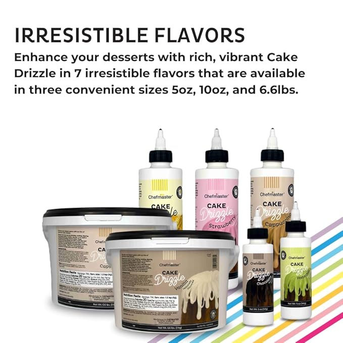 Limoncello-Flavored Cake Drizzle by Chefmaster, Edible Cake Drip Frosting for Decorating, Drip for Cakes, Cupcakes, Cookies, Donuts, 10 oz