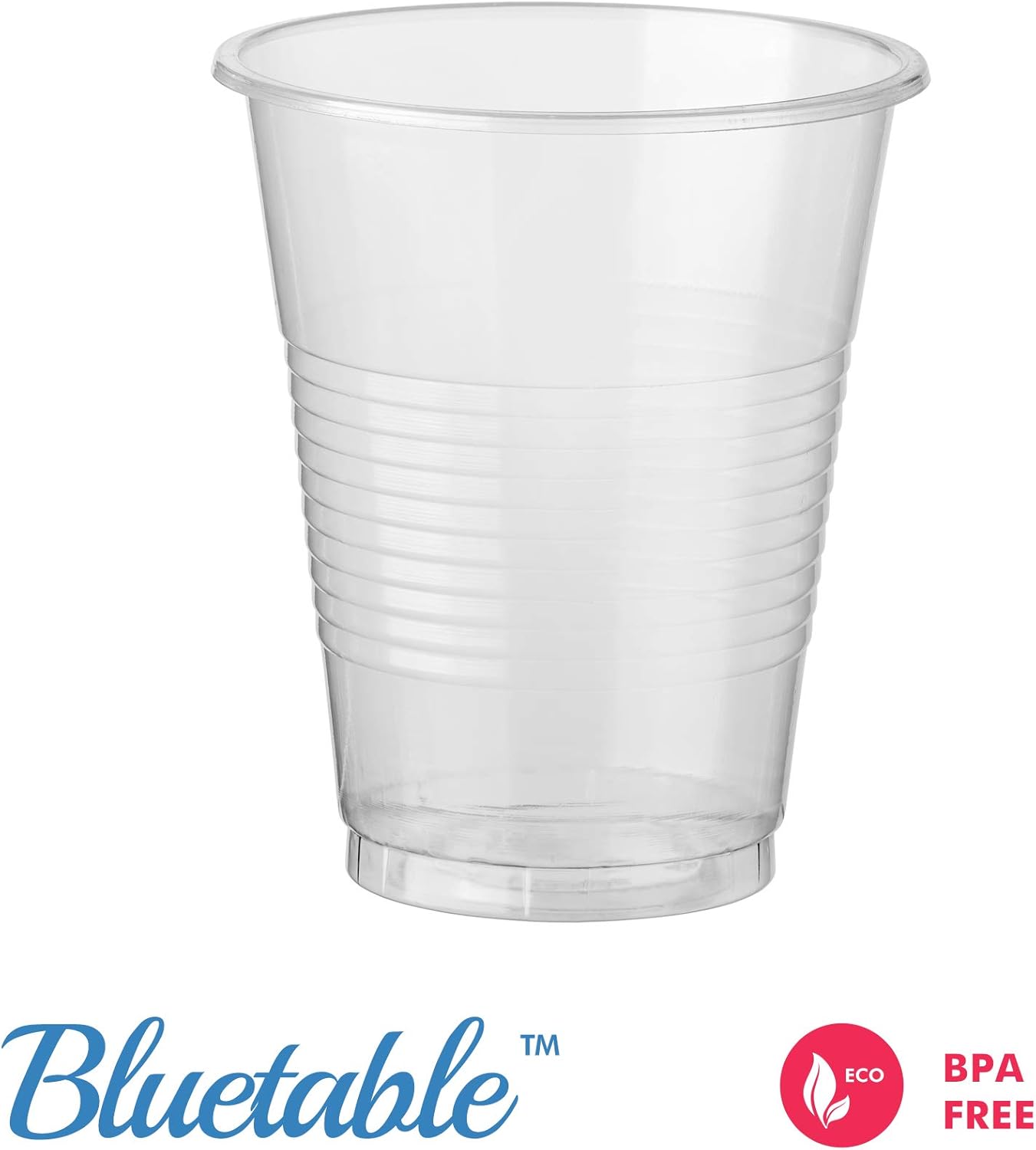 Bluetable Plastic Cups Bulk Disposable Clear Cups 7 oz - 600 Count BPA-Free - Good For Cold Drinks, Party Cups, Water Cooler Dispenser, Transparent Cups for Juice, Ice Tea, Soda [600 Pack/Case]