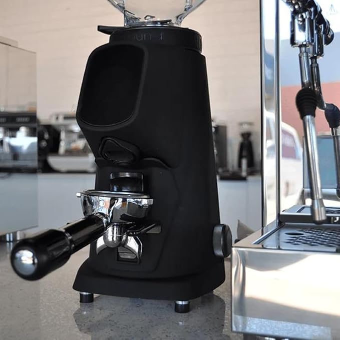 AllGround Sense Burr Coffee Grinder, Home Coffee Grinder - 64mm Flat Dark T M340 Steel Burr, Grind by Weight (Deep Black), Standard