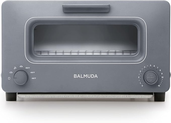 BALMUDA The Toaster | Steam Oven Toaster | 5 Cooking Modes: Sandwich Bread, Artisan Bread, Pizza & Pastry, Oven | Precise Heat Control | Steam Technology | Baking Pan | US Version | Gray