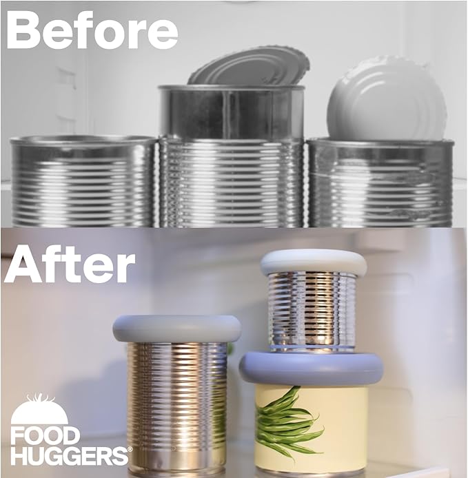 Food Huggers 3 Can Covers | Reusable Can Lids Snugly Seal Cans and Jars | 100% Food Grade Durable Silicone | Plastic Free (Blue)