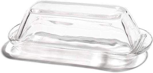Glass Butter Dish Butter Keeper and Butter Holder for Fridge Butter Dish with Lid for Countertop Vintage Container for Counter Butter Tray with cover (Clear-7)