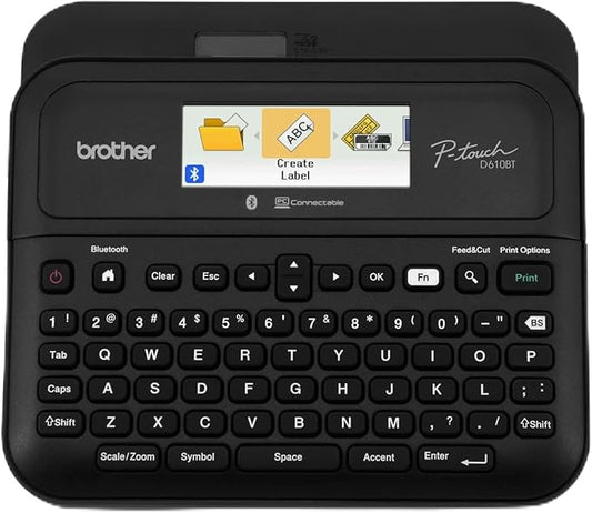 Brother P-Touch PT- D610BT Business Professional Connected Label Maker | Connect and Create via Bluetooth® on TZe Label Tapes up to ~1 inch (Renewed Premium)