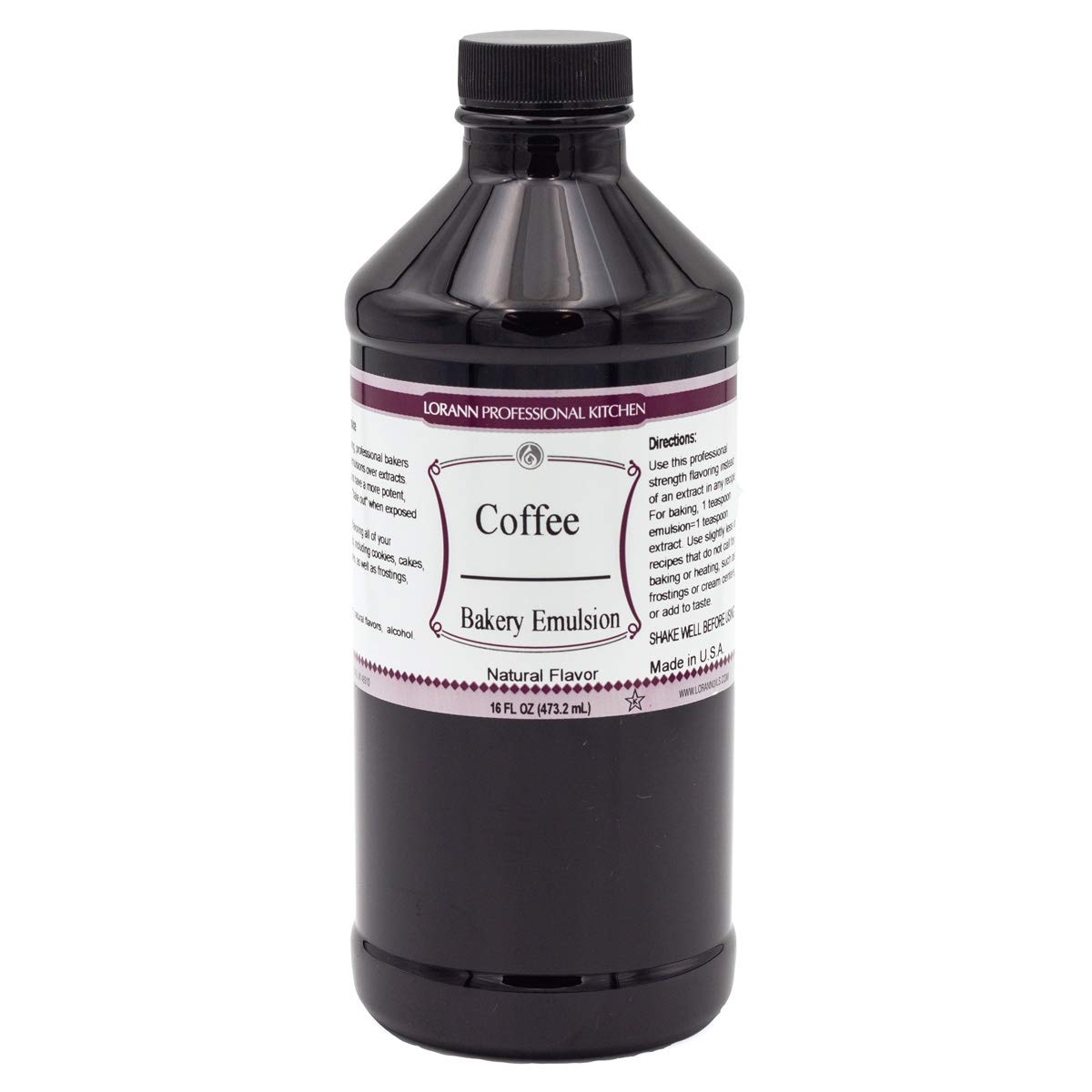 LorAnn Oils Coffee Bakery Emulsion: True Essence, Ideal for Boosting Fruit Tones in Cakes, Cookies & Desserts, Gluten-Free, Keto-Friendly, Extract Substitute Essential for Your Kitchen, 16 Oz