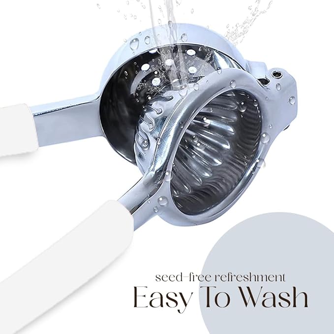 Bellemain Citrus Juicer | Metal Lemon Squeezer | Lime and Lemon Juicer Stainless Steel with Silicone Handles | Manual Juicer, Citrus Squeezer, Hand Held Juicer | Bar Juicer for Bartender (White)