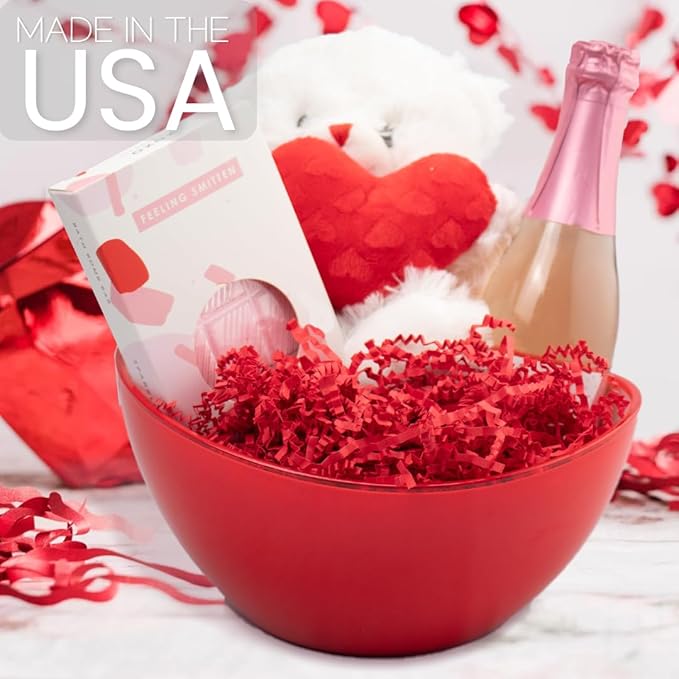 MagicWater Crinkle Cut Paper for Gift Baskets - 2LB - Red - Perfect for Shredded Paper Filler, Basket Filler, Gift Boxes, Bridesmaid Gifts, Halloween Stuffers & More – Ideal for All Occasions