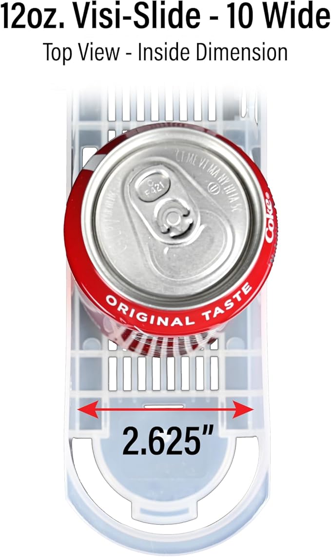 Display Technologies Visi-Slide Gravity Fed Organizer for 12/16oz low ring Beverages on Flat and Angled Shelves in Cold Vaults & Coolers, Drink Organizer (Pack of 2)