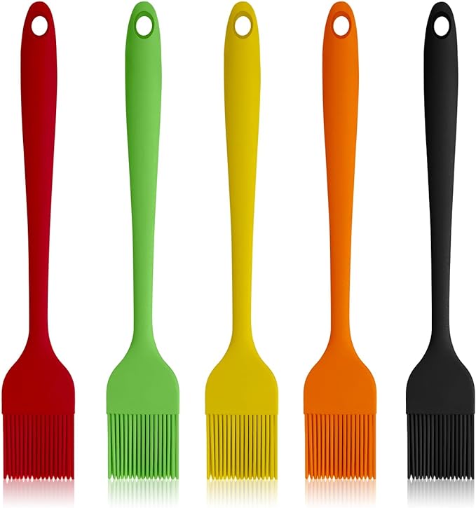 Silicone Basting Pastry Brushes, 5 Pack Heat Resistant Cooking Brush for Oil Butter Sauce, Food Brush for BBQ Grill Barbeque Kitchen Baking Cooking