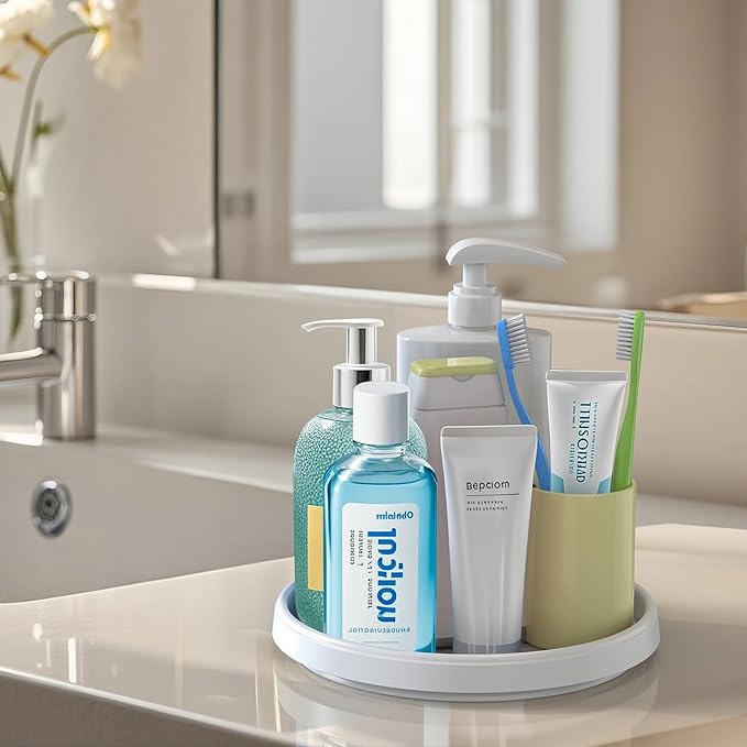 Lazy Susan Organizers for Kitchen Storage - Turntables for Cabinet, Pantry Organization Countertop,Vanity and Table,10 Inch Rotating Tray Spice Rack, Bathroom Fridge and Makeup Organizing,Non Skid