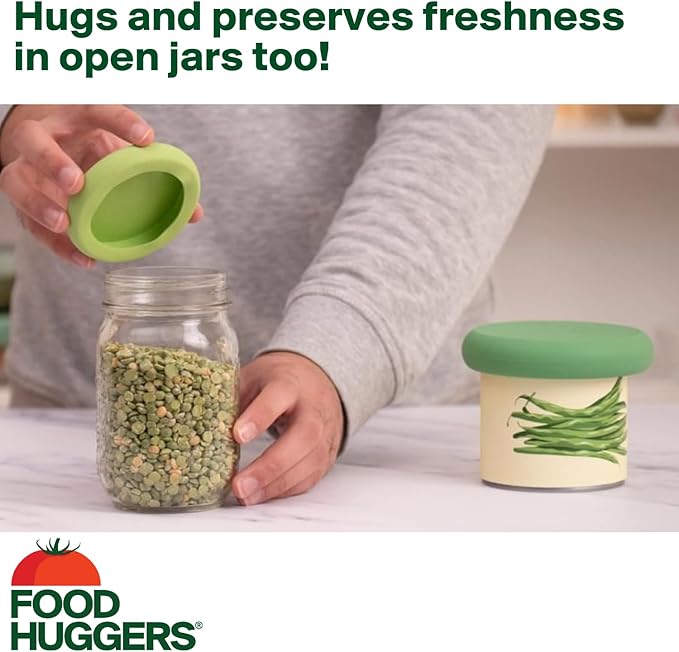 Food Huggers 3 Can Covers | Reusable Can Lids Snugly Seal Cans and Jars | 100% Food Grade Durable Silicone | Plastic Free (Blue)