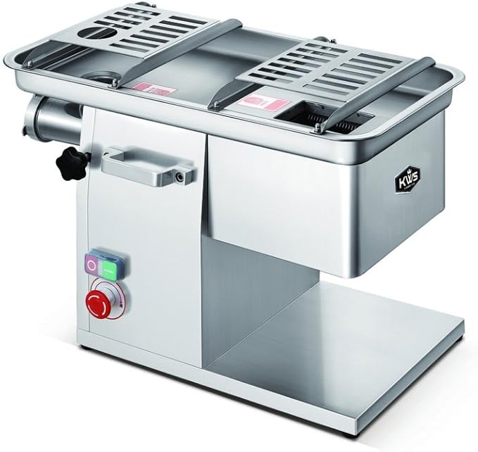 KWS JQ-58 Duo Function Commercial 1950W 2.6HP Electric 3mm Fresh Meat Cutter + Stainless Steel Meat Grinder All in One Grinding and Slicing Machine for Restaurant/Deli/ Butcher Shop