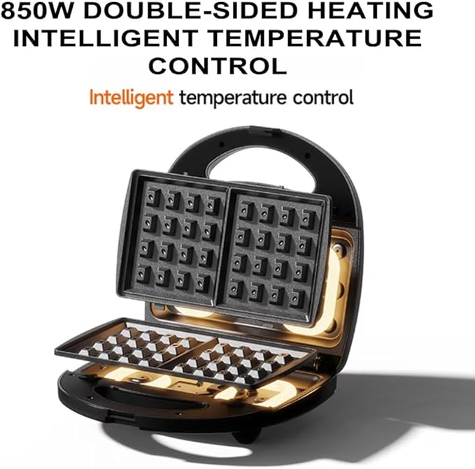 Waffle Maker,Donut,Hot Dog Machine Set,3-in-1 Multifunctional Breakfast Maker Machine with Iron Removable Plate Mold for Home,Kitchen,Cake,Paninis,Nut,Steaks,Grill,Lunch,Snacks or Dessert