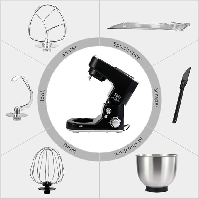 CUSIMAX Stand Mixer 5-QT Tilt-Head Food Mixer Kitchen Electric Mixer with Dough Hook, Wire Whip & Beater for Daily Use