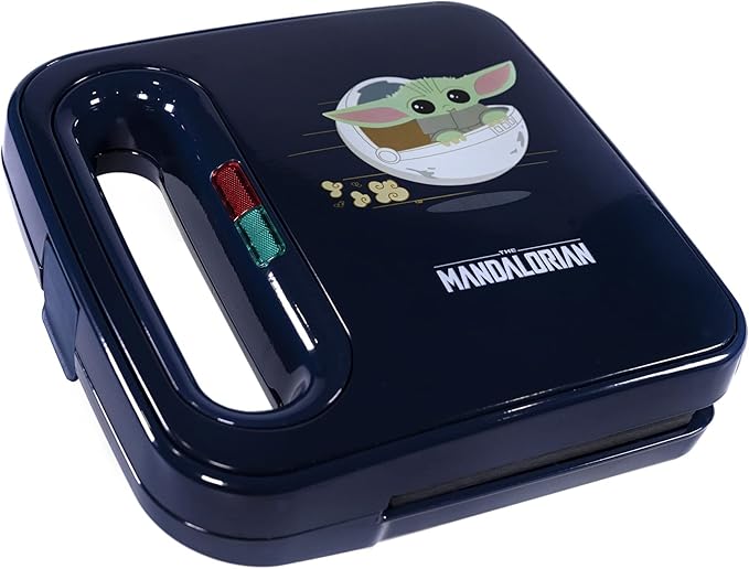 Uncanny Brands Mandalorian Waffle Maker - Bounty Hunter & Baby Yoda Waffles - Star Wars Kitchen Appliance