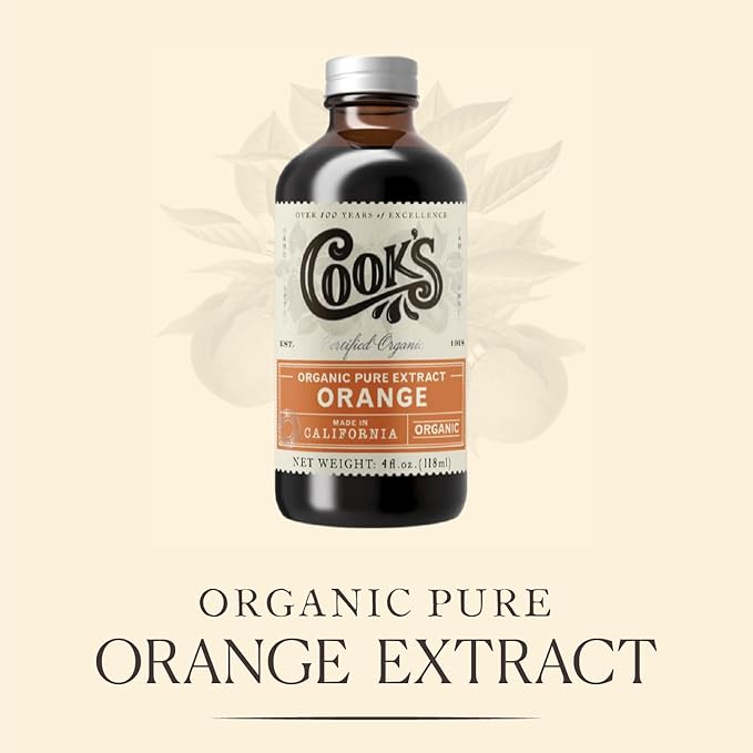 Cook's, Organic Orange Extract for Baking, Ice Cream, Cakes, Breads, 128 Ounces (1 Gallon)