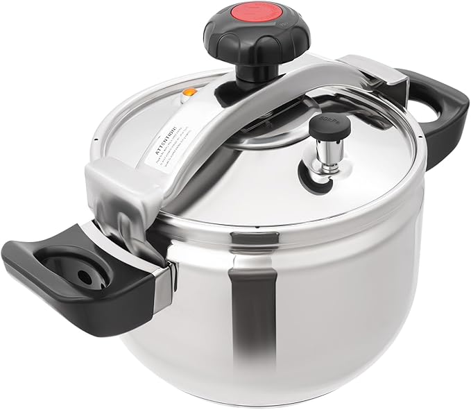 7.4 Quart Pressure Cooker Stainless Steel Pressure Canner, Large Capacity, Commercial Pressure Cooker Clamp On Type, Single Valves for Family or Commercial Use (7.4 Qt)