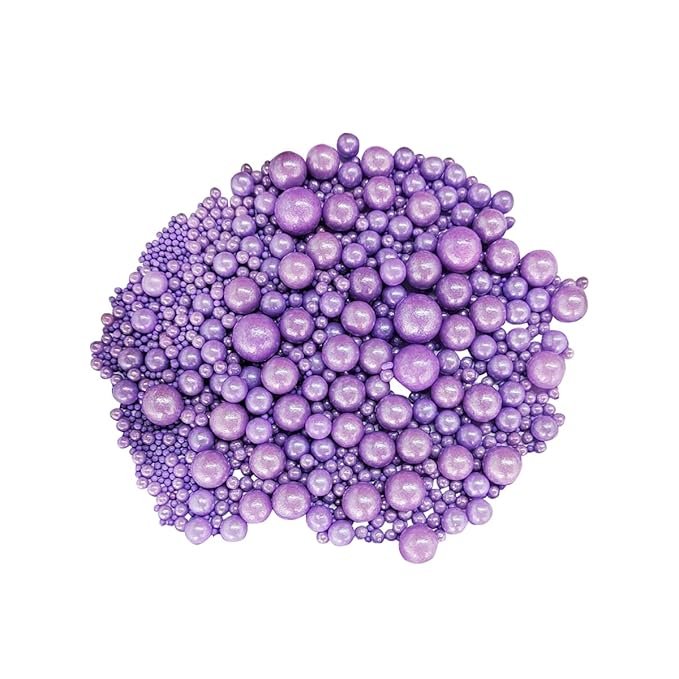 Edible Purple Sugar Pearls Candy Sprinkles 120G/ 4.23Ounce Baking Cake Sprinkles Cupcake and Cake Topper Cookie Decorations Wedding Party Valentines Halloween Christmas Supplies
