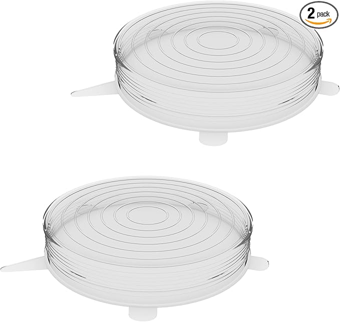 unwasted Reusable Silicone Lids (X-Large) – Upgrade Your Kitchen Gadgets with Our Covers for Food Storage – Reusable Stretch Lids and Food Covers for Containers Up to 11” (Pack of 2)