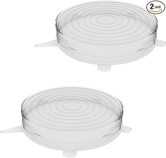 unwasted Reusable Silicone Lids (X-Large) – Upgrade Your Kitchen Gadgets with Our Covers for Food Storage – Reusable Stretch Lids and Food Covers for Containers Up to 11” (Pack of 2)