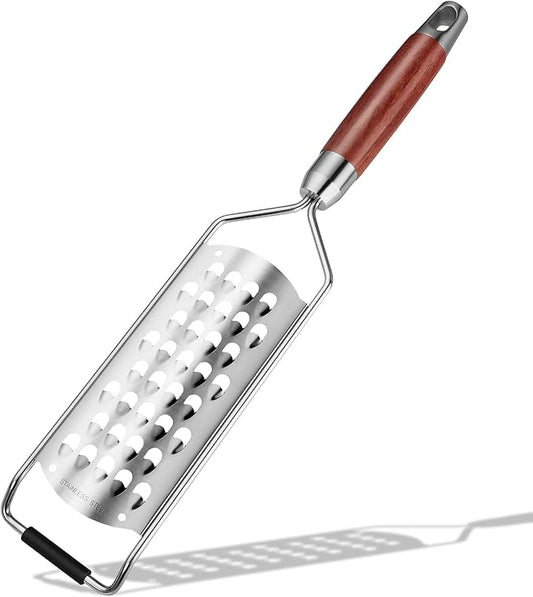 Professional-Grade Lemon Zester with Ultra-Coarse Blades, Heavy-Duty Cheese/Vegetable Grater, Solid Wood Handle Design - Rust-Resistant Durable, Essential Kitchen Tool (B1)