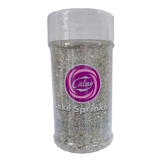 Sentovac Sliver Sanding Sugar for Baking Edible Sparkling Sugar Sprinkles Coarse Sugar Crystals for Baking Topping Cake Cookie Cupcake Topper Ice Cream Decoration Supplies 3.2 OZ