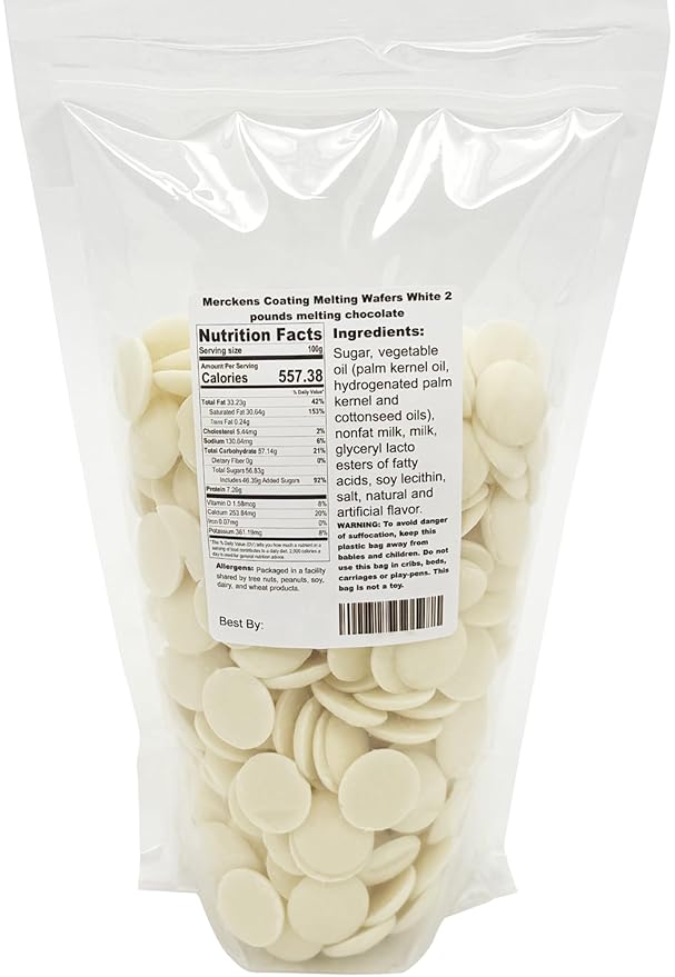 Merckens Coating Melting Wafers White melting chocolate, 2 pounds