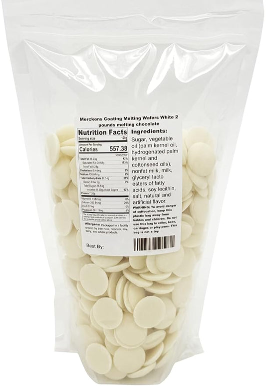 Merckens Coating Melting Wafers White melting chocolate, 2 pounds
