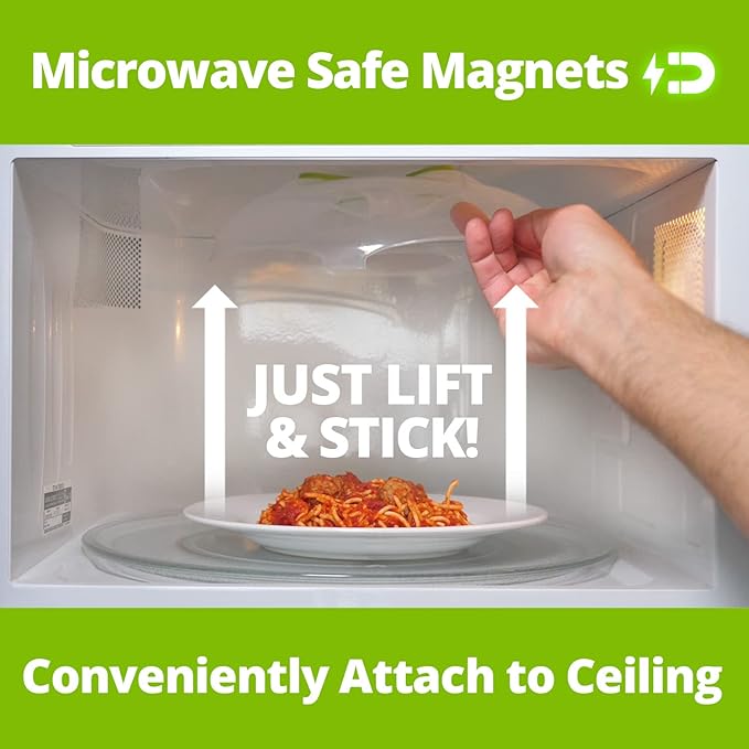 Magnetic Microwave Cover for Food | Clear Microwave Splatter Cover | Microwave Plate Cover with Steam Vents | Food Grade Dish Cover | BPA-Free | Dishwasher Safe | Green