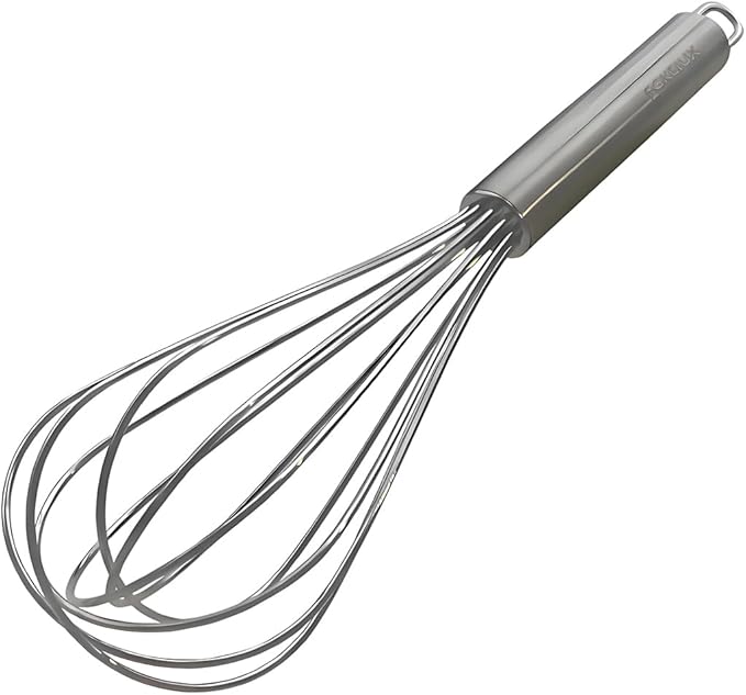 8-Inch Stainless Steel Whisk, Handheld Egg Beater for Mixing Batter, Whipping Cream