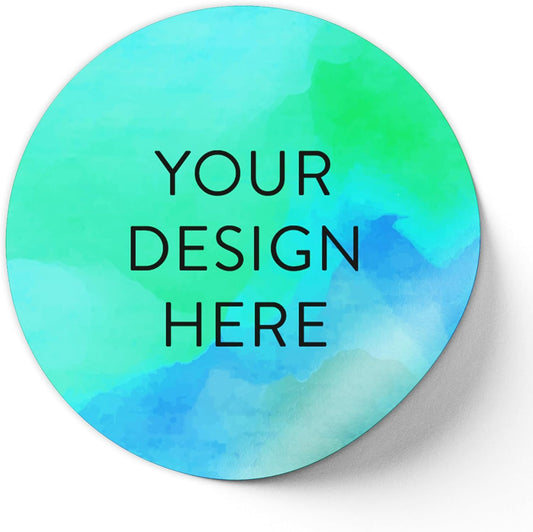 100 Custom Vinyl Stickers - Upload Your own Image, Text, Design, Logo - Personalized Logo Labels for Handmade, Packaging, Bottle, Jars, Candle, Brand Stickers (Blue Green, 1x1)