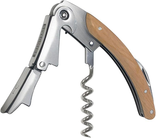 Wine Opener, Bottle Opener, Wine Key, Waiter Corkscrew, Oak Wood Handle