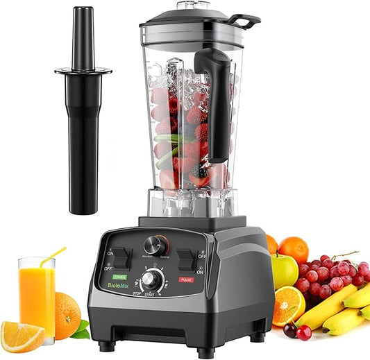 BioloMix Professional Countertop Blender - High Power 2200W Blender for Kitchen, Commercial, Smoothies, Frozen Fruits, Soup, Juice
