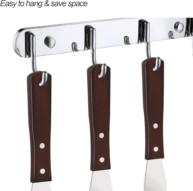 4PCS Cake Decorating Icing Spatula set with 4, 6, 8 & 10 Inch Stainless Steel Blade, Wood Handle Frosting Spatulas and Cake Stripping Tool (Straight Spatulas 4, 6, 8 & 10 Inch)