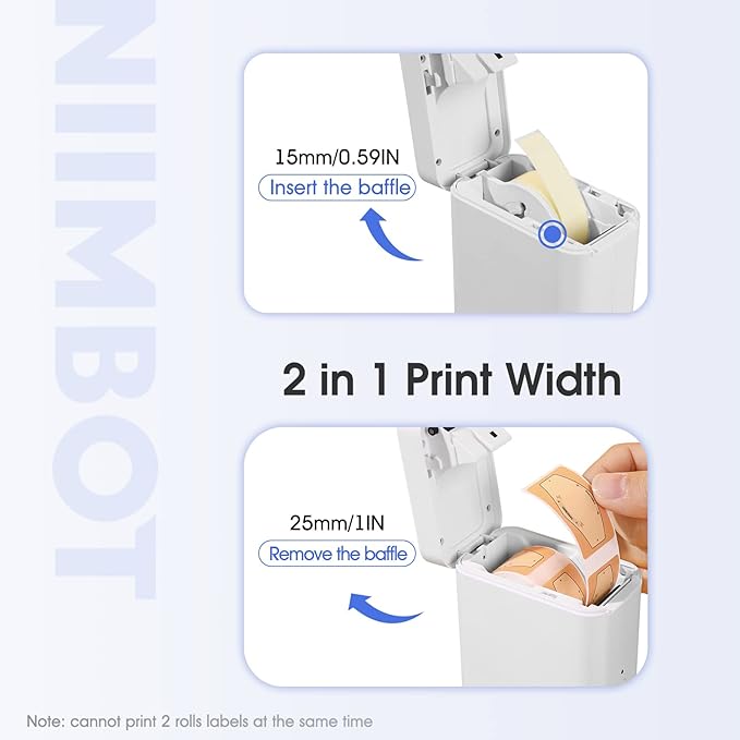 NIIMBOT D101 Label Maker, Handheld Thermal Label Printer with Tape, Easy to Print 0.5 to 1 Inch Width Inkless Label Maker for School Name, Cable Labels, Business Price Tags, Home Storage
