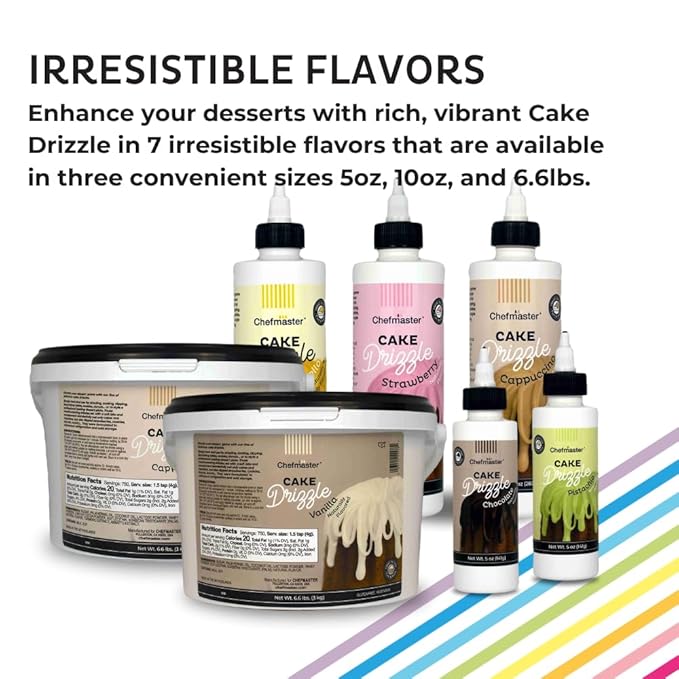 Cappuccino-Flavored Cake Drizzle by Chefmaster, Edible Cake Drip Frosting for Decorating, Drip for Cakes, Cupcakes, Cookies, Donuts, 6.6 lbs